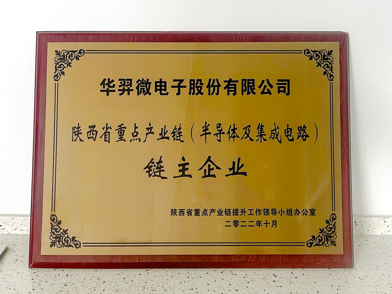 陜西省重點產(chǎn)業(yè)鏈（半導(dǎo)體及集成電路）鏈主企業(yè)